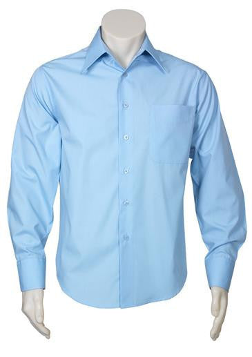 Biz Collection-Biz Collection Mens Metro Long Sleeve Shirt-Sky / S-Uniform Wholesalers - 5