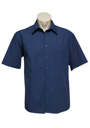 Biz Collection-Biz Collection Mens Micro Check Shirt -S/S-Navy / S-Corporate Apparel Online - 1